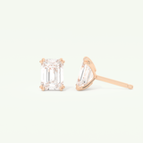 1 TCW Emerald Lab-Grown Diamond Stud Earrings