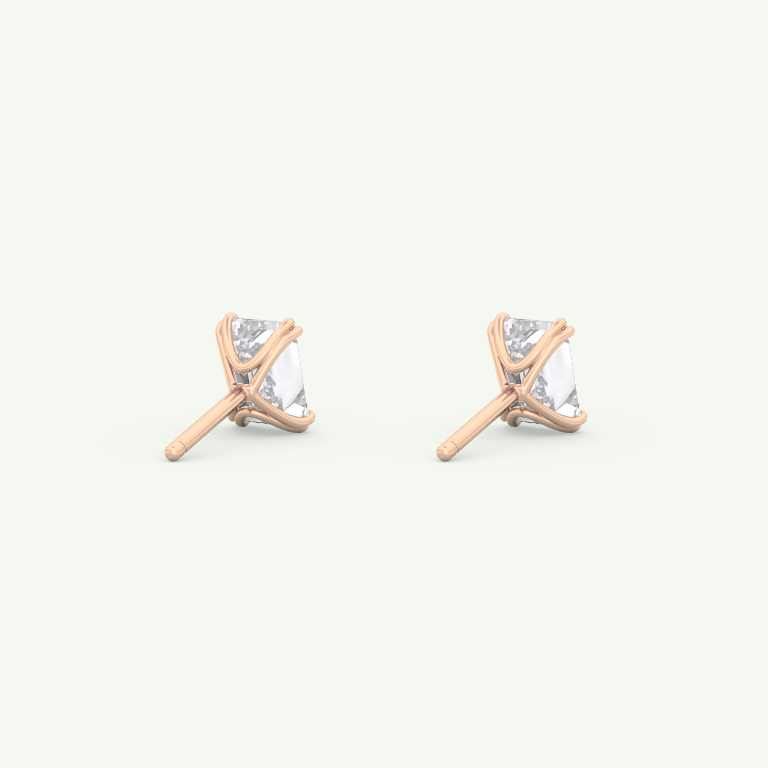 1 TCW Emerald Solitaire Lab-Grown Diamond Stud Earrings 12