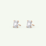 1 TCW Emerald Solitaire Lab-Grown Diamond Stud Earrings 13