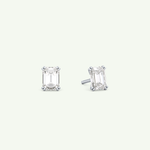 1 TCW Emerald Solitaire Lab-Grown Diamond Stud Earrings 15
