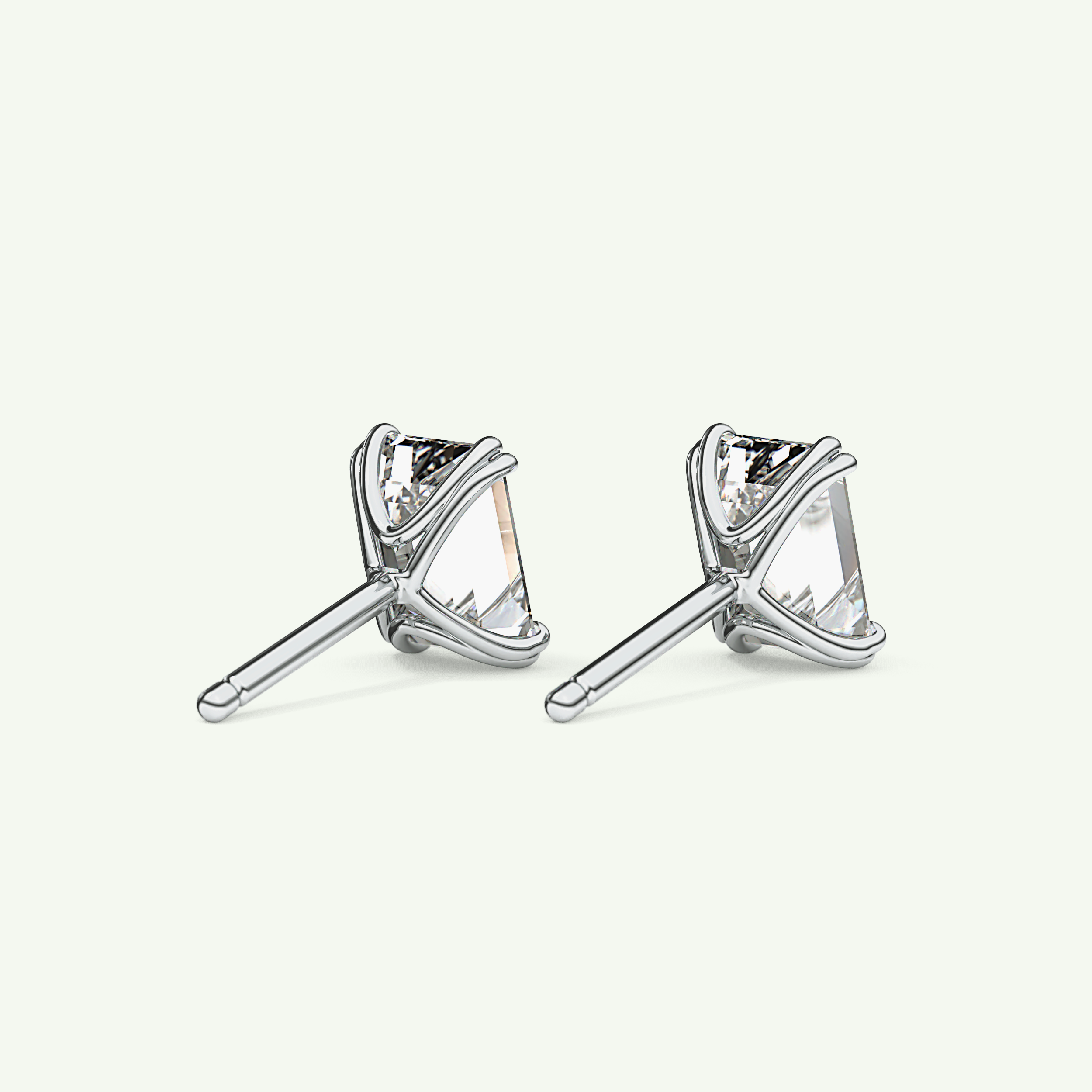 1 TCW Emerald Solitaire Lab-Grown Diamond Stud Earrings 16
