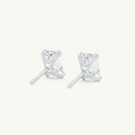1 TCW Emerald Cut Moissanite Solitaire Stud Earrings in Gold