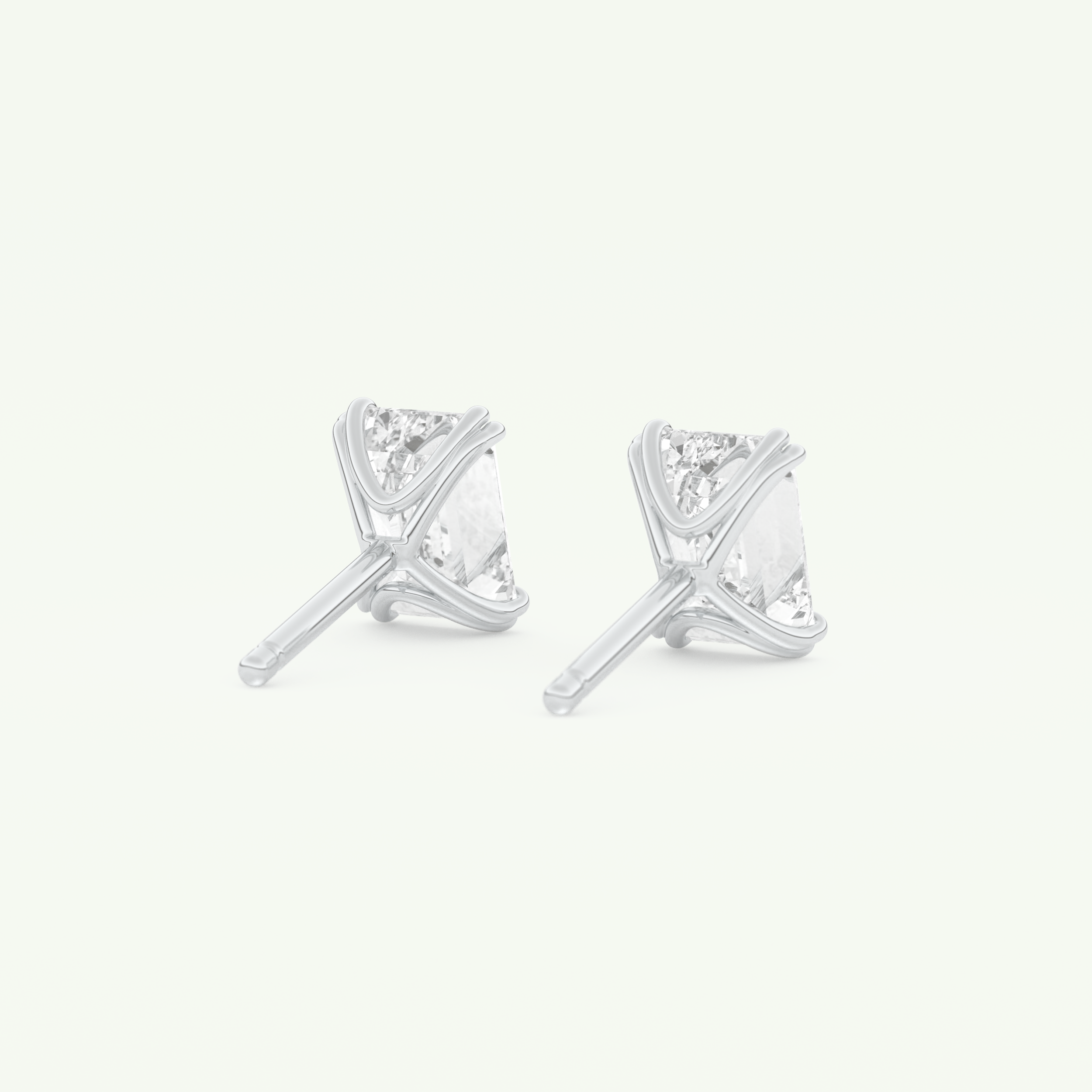 1 TCW Emerald Cut Moissanite Solitaire Stud Earrings in Gold