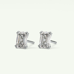 1 TCW Emerald Solitaire Lab-Grown Diamond Stud Earrings 17
