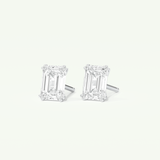 1 TCW Emerald Lab-Grown Diamond Stud Earrings