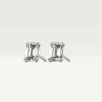 1 TCW Emerald Solitaire Lab-Grown Diamond Stud Earrings 18