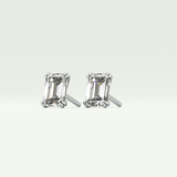 1 TCW Emerald Solitaire Lab-Grown Diamond Stud Earrings 18