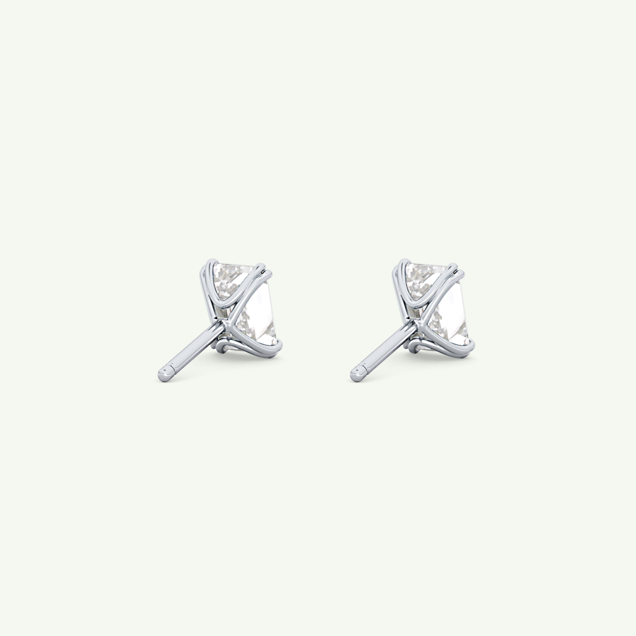 1 TCW Emerald Solitaire Lab-Grown Diamond Stud Earrings 19