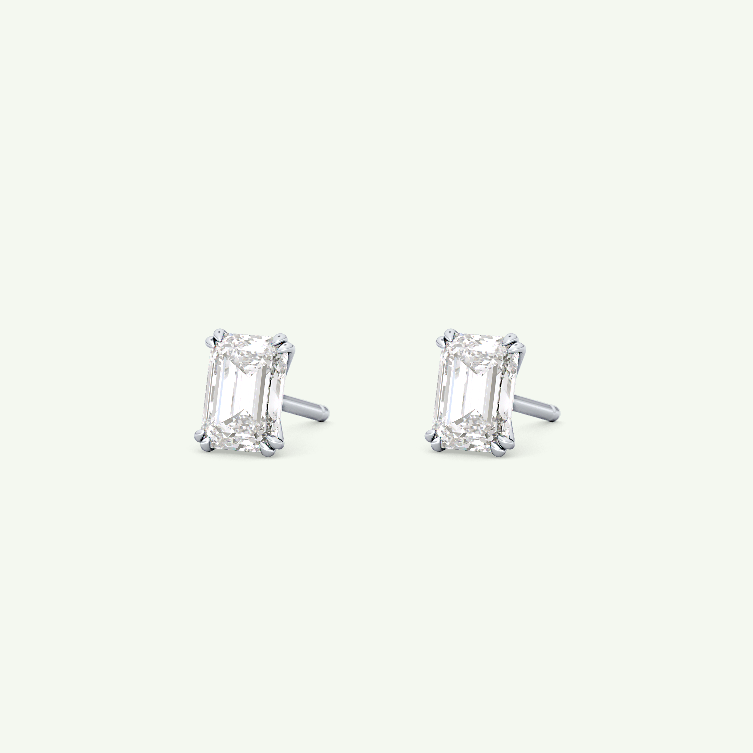 1 TCW Emerald Solitaire Lab-Grown Diamond Stud Earrings 20