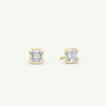 1 TCW Oval Half Bezel Lab-Grown Diamond Stud Earrings 1