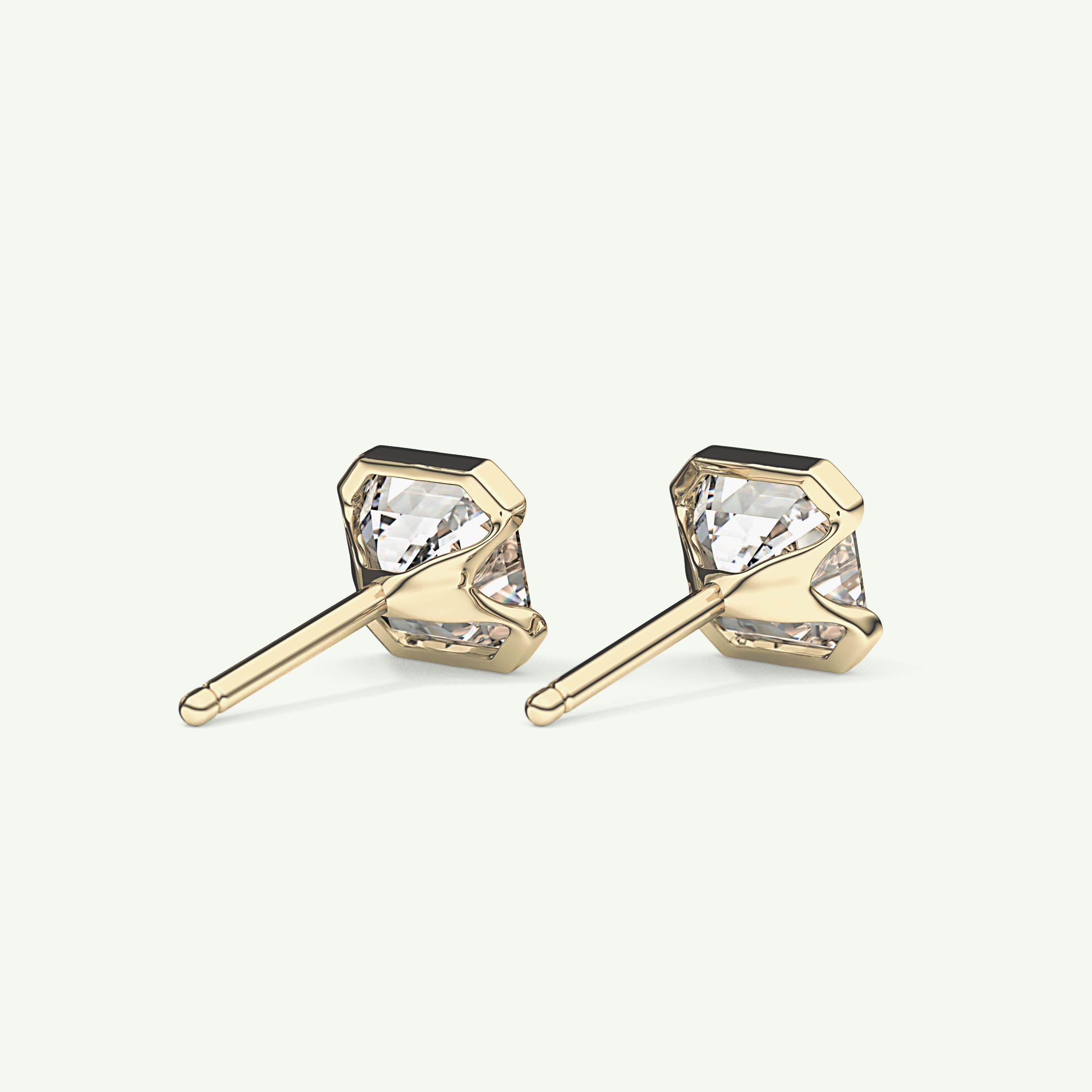 1 TCW Oval Half Bezel Lab-Grown Diamond Stud Earrings 2