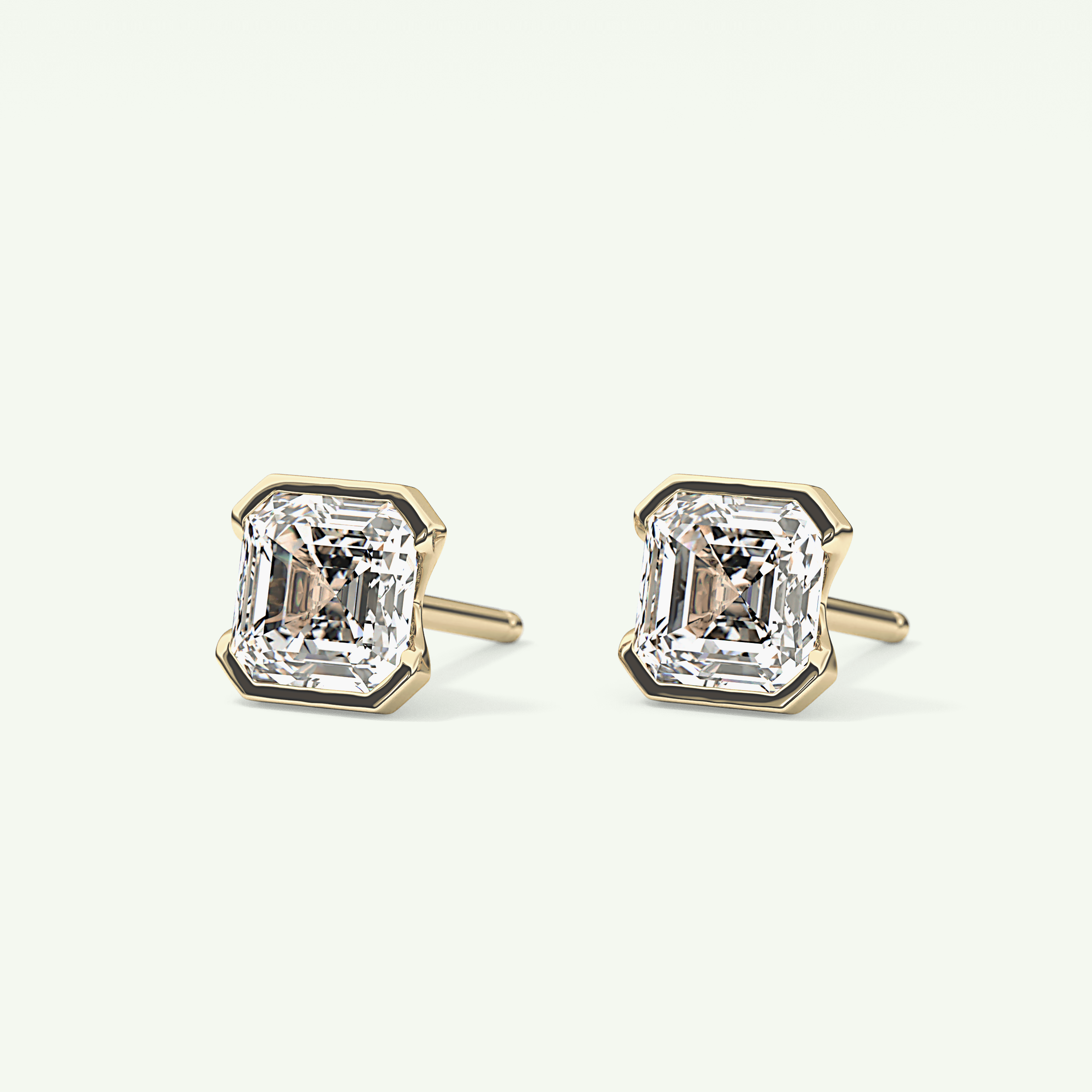 1 TCW Oval Half Bezel Lab-Grown Diamond Stud Earrings 3