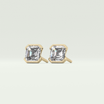 1 TCW Oval Half Bezel Lab-Grown Diamond Stud Earrings 4