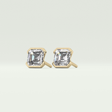 1 TCW Oval Half Bezel Lab-Grown Diamond Stud Earrings 4