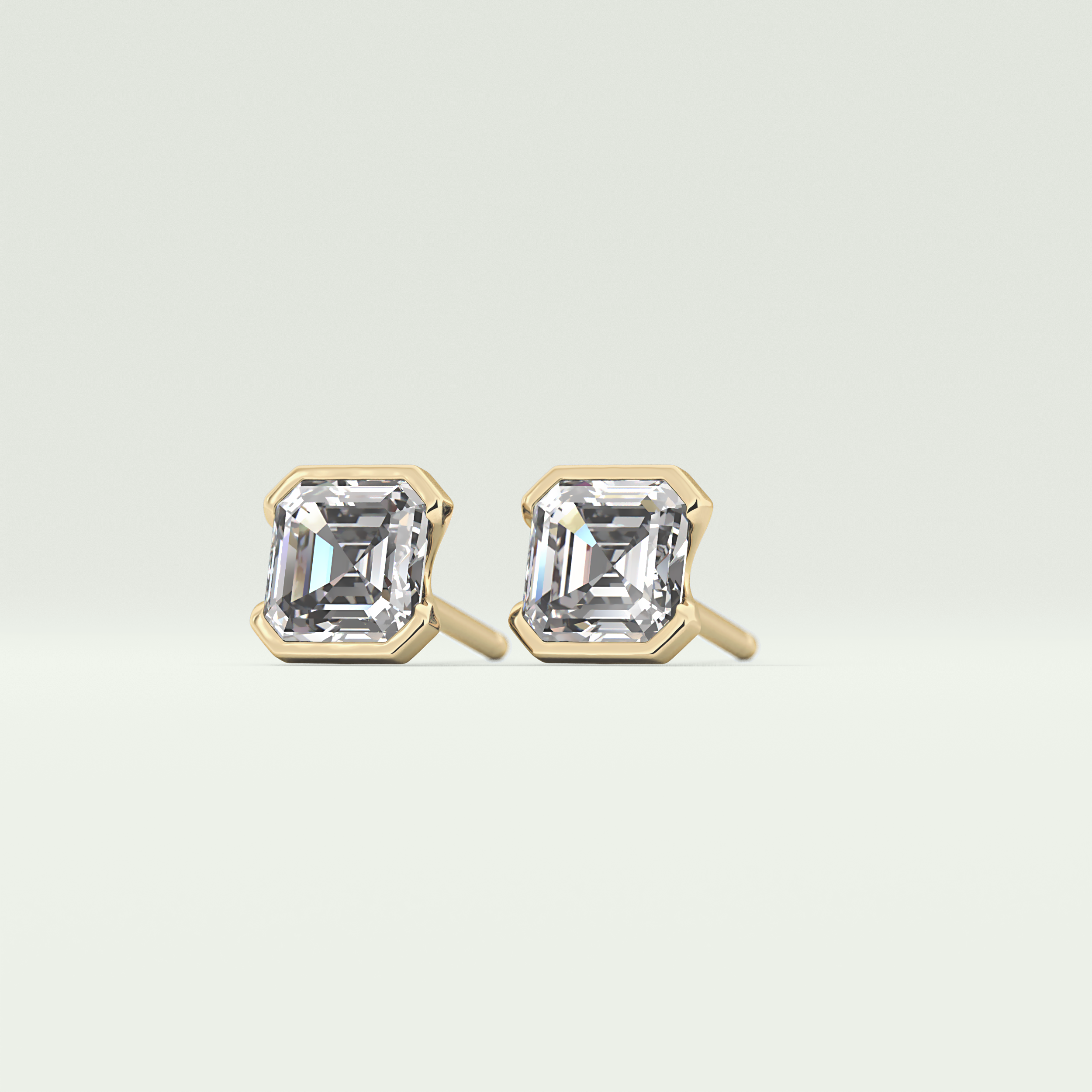 1 TCW Oval Half Bezel Lab-Grown Diamond Stud Earrings 4