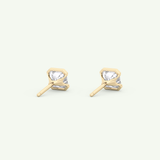 1 TCW Oval Half Bezel Lab-Grown Diamond Stud Earrings 5