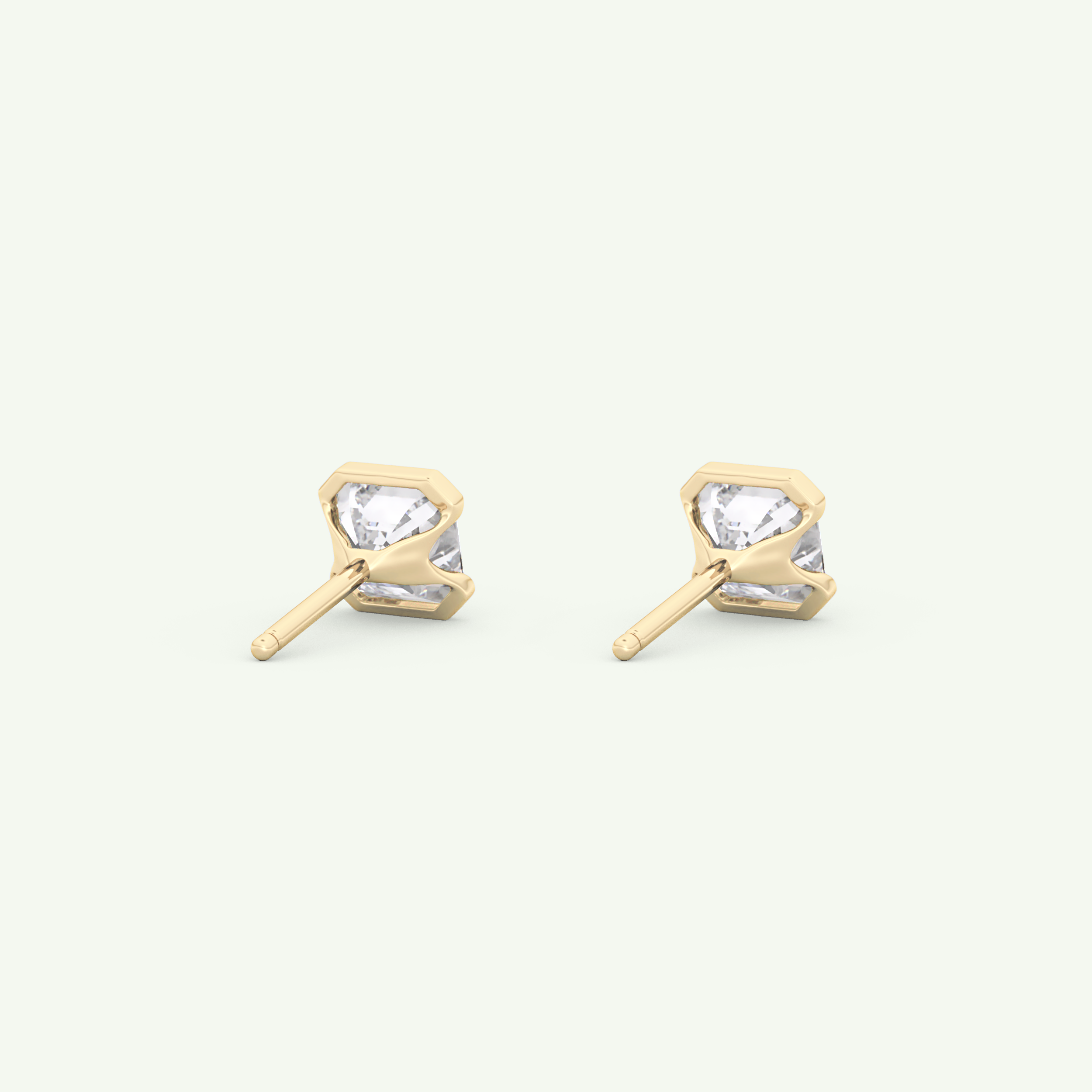 1 TCW Oval Half Bezel Lab-Grown Diamond Stud Earrings 5