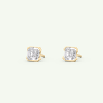 1 TCW Oval Half Bezel Lab-Grown Diamond Stud Earrings 6