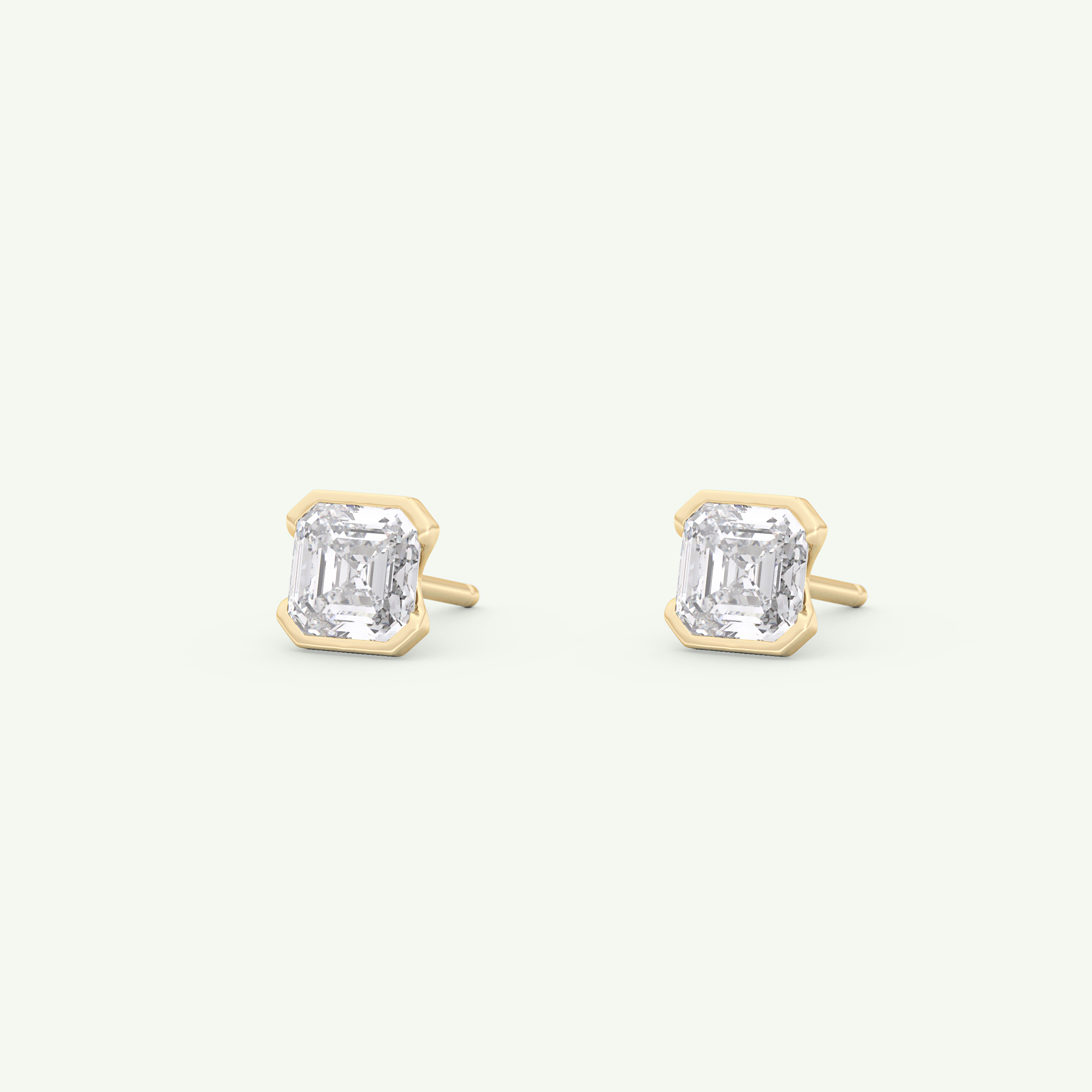 1 TCW Oval Half Bezel Lab-Grown Diamond Stud Earrings 6