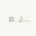 1 TCW Oval Half Bezel Lab-Grown Diamond Stud Earrings 7