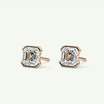 1 TCW Oval Half Bezel Lab-Grown Diamond Stud Earrings 10