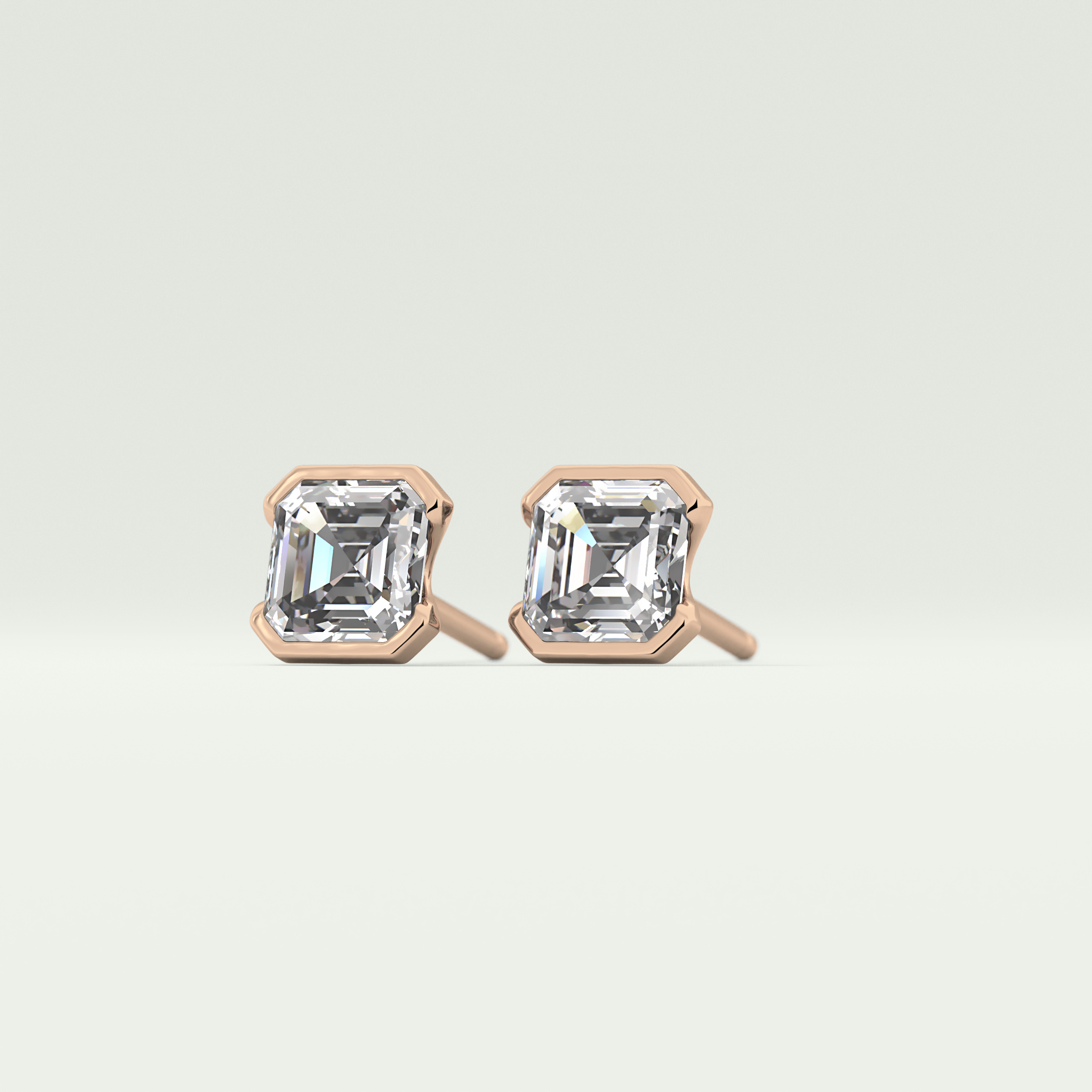 1 TCW Oval Half Bezel Lab-Grown Diamond Stud Earrings 11