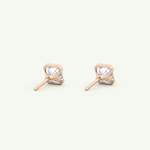 1 TCW Oval Half Bezel Lab-Grown Diamond Stud Earrings 12