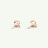 1 TCW Oval Half Bezel Lab-Grown Diamond Stud Earrings 12