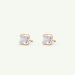 1 TCW Oval Half Bezel Lab-Grown Diamond Stud Earrings 13