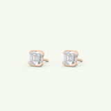 1 TCW Oval Half Bezel Lab-Grown Diamond Stud Earrings 13