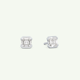 1 TCW Oval Half Bezel Lab-Grown Diamond Stud Earrings 15