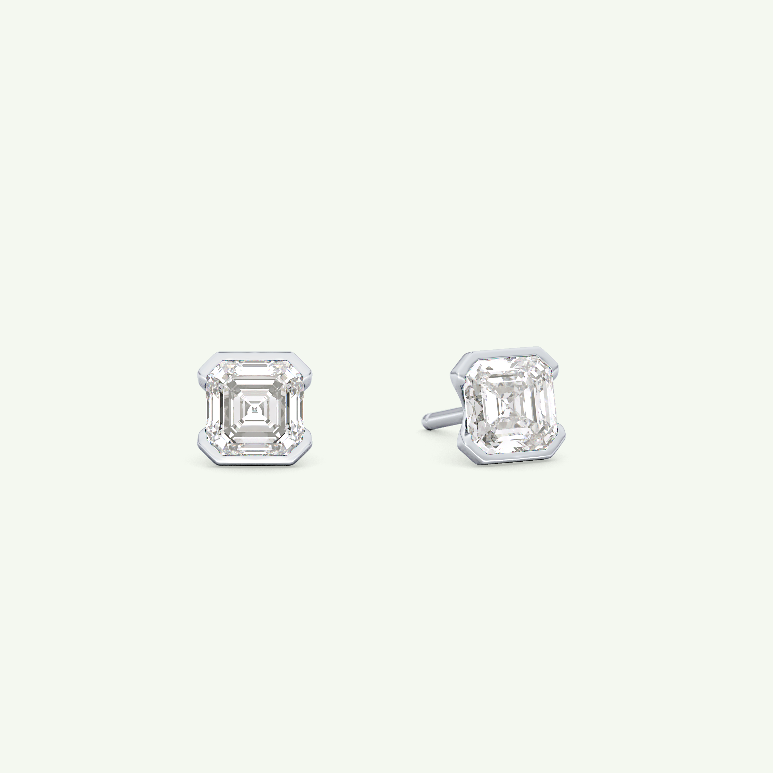 1 TCW Oval Half Bezel Lab-Grown Diamond Stud Earrings 15