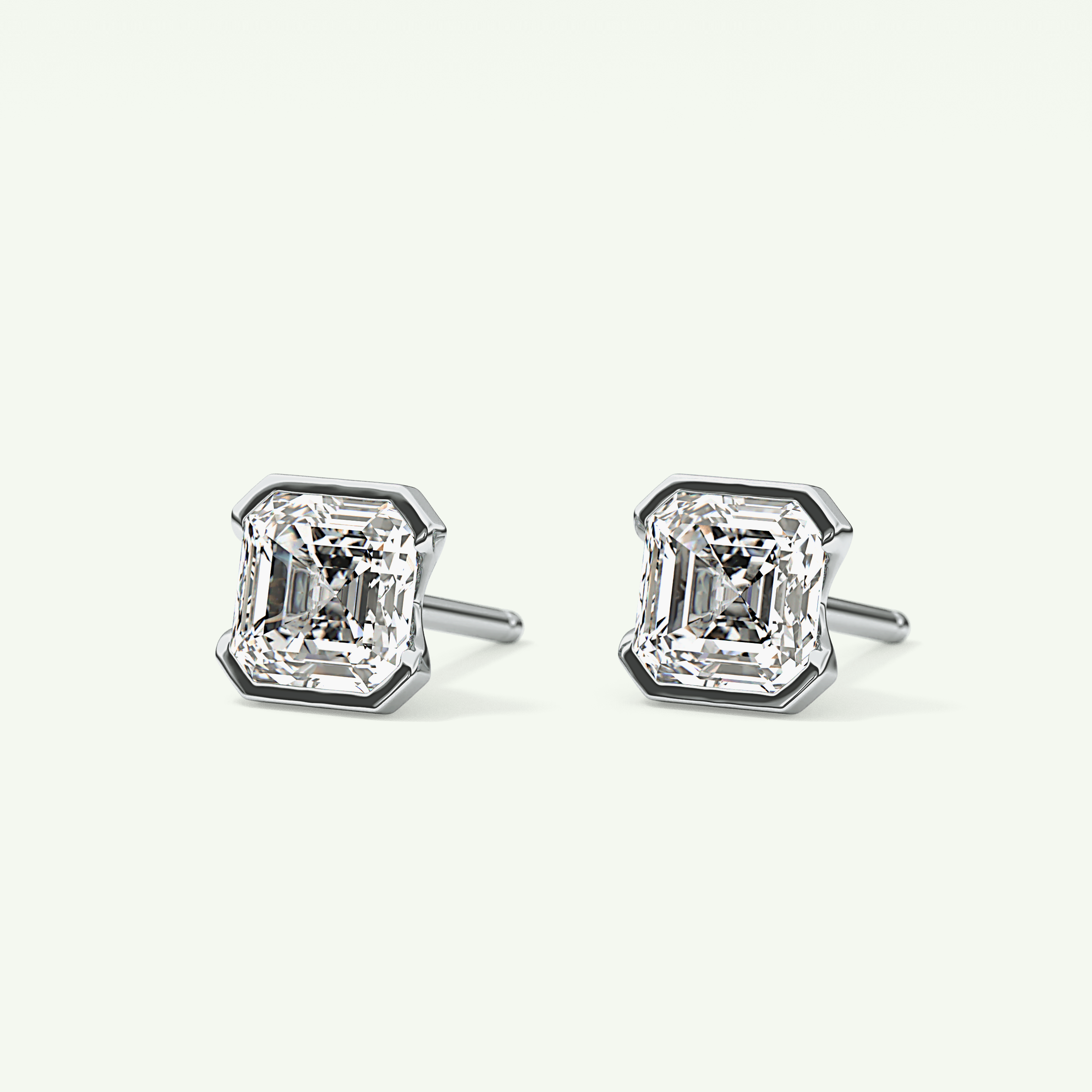 1 TCW Oval Half Bezel Lab-Grown Diamond Stud Earrings 17