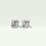1 TCW Oval Half Bezel Lab-Grown Diamond Stud Earrings 18