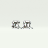 1 TCW Oval Half Bezel Lab-Grown Diamond Stud Earrings 18