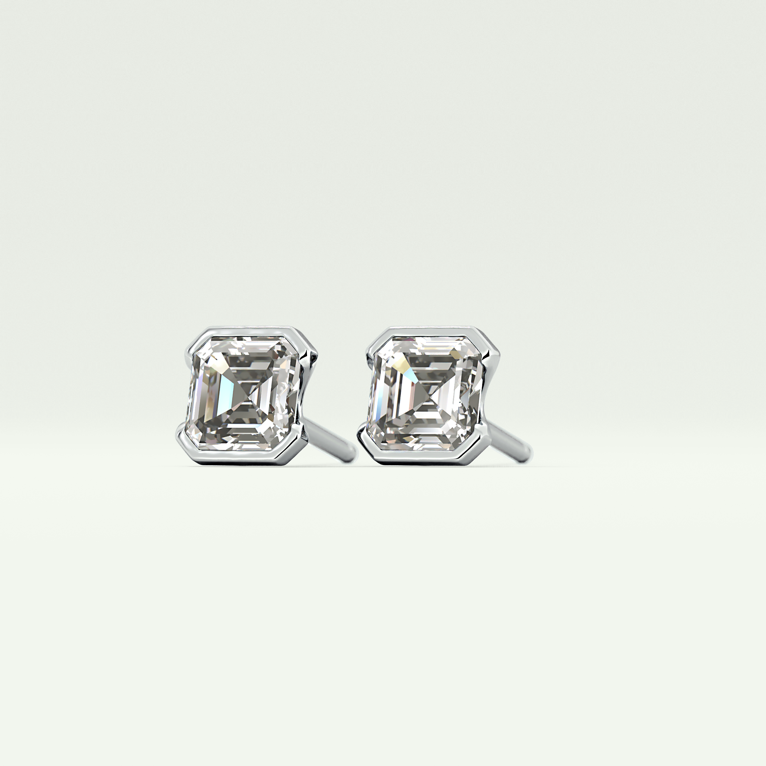 1 TCW Oval Half Bezel Lab-Grown Diamond Stud Earrings 18