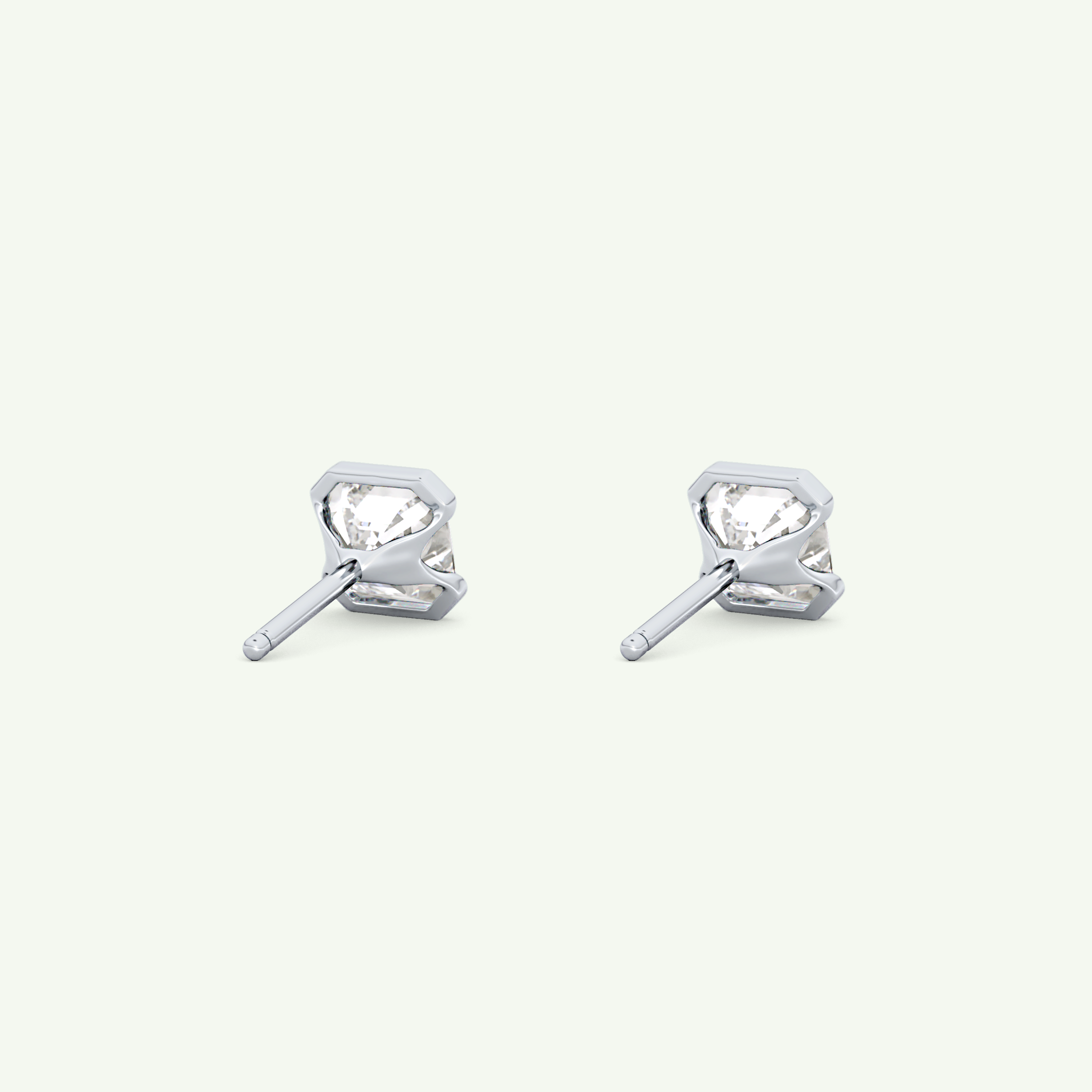 1 TCW Oval Half Bezel Lab-Grown Diamond Stud Earrings 19
