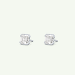 1 TCW Oval Half Bezel Lab-Grown Diamond Stud Earrings 20