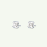 1 TCW Oval Half Bezel Lab-Grown Diamond Stud Earrings 20