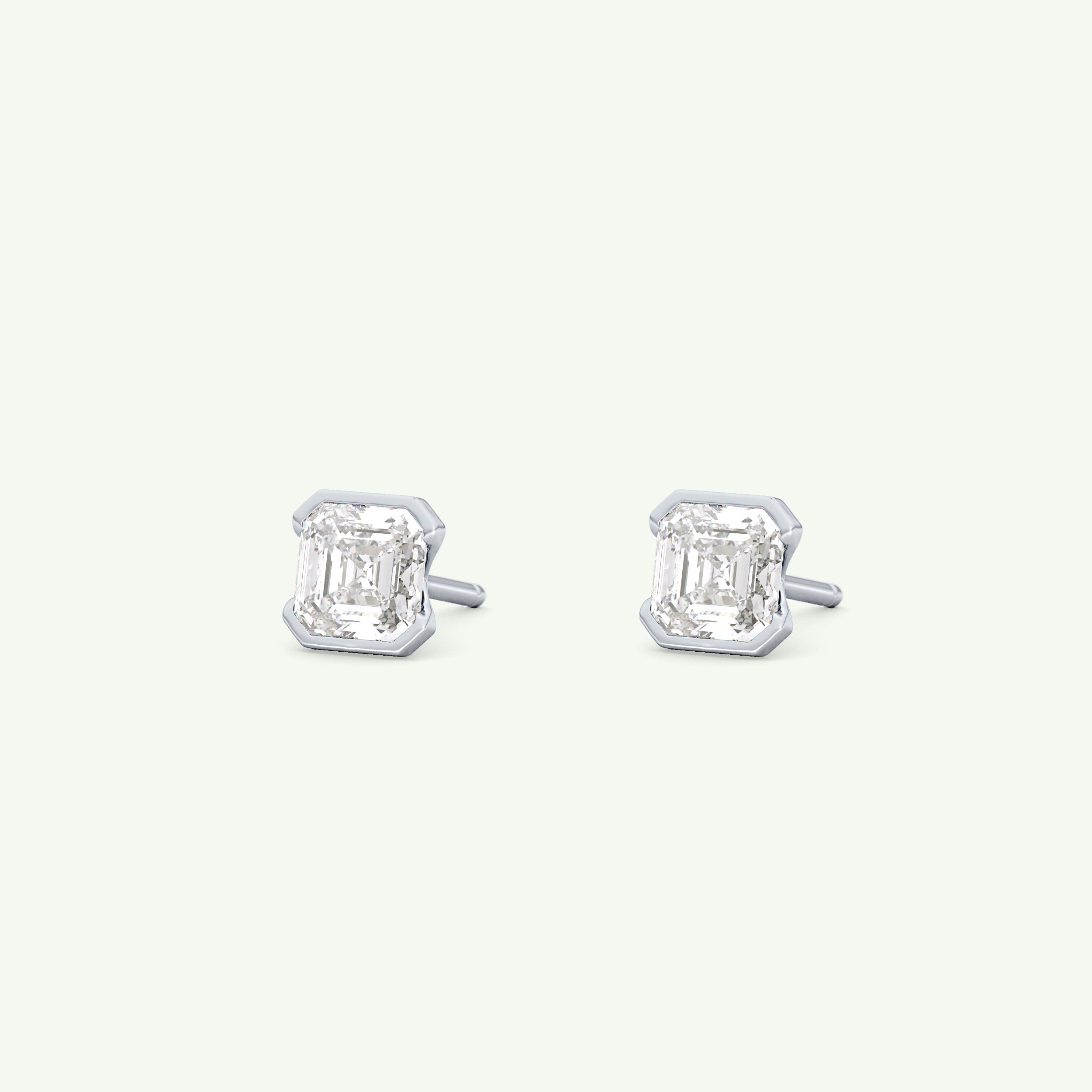 1 TCW Oval Half Bezel Lab-Grown Diamond Stud Earrings 20