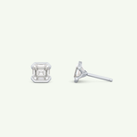 1 TCW Oval Half Bezel Lab-Grown Diamond Stud Earrings 21