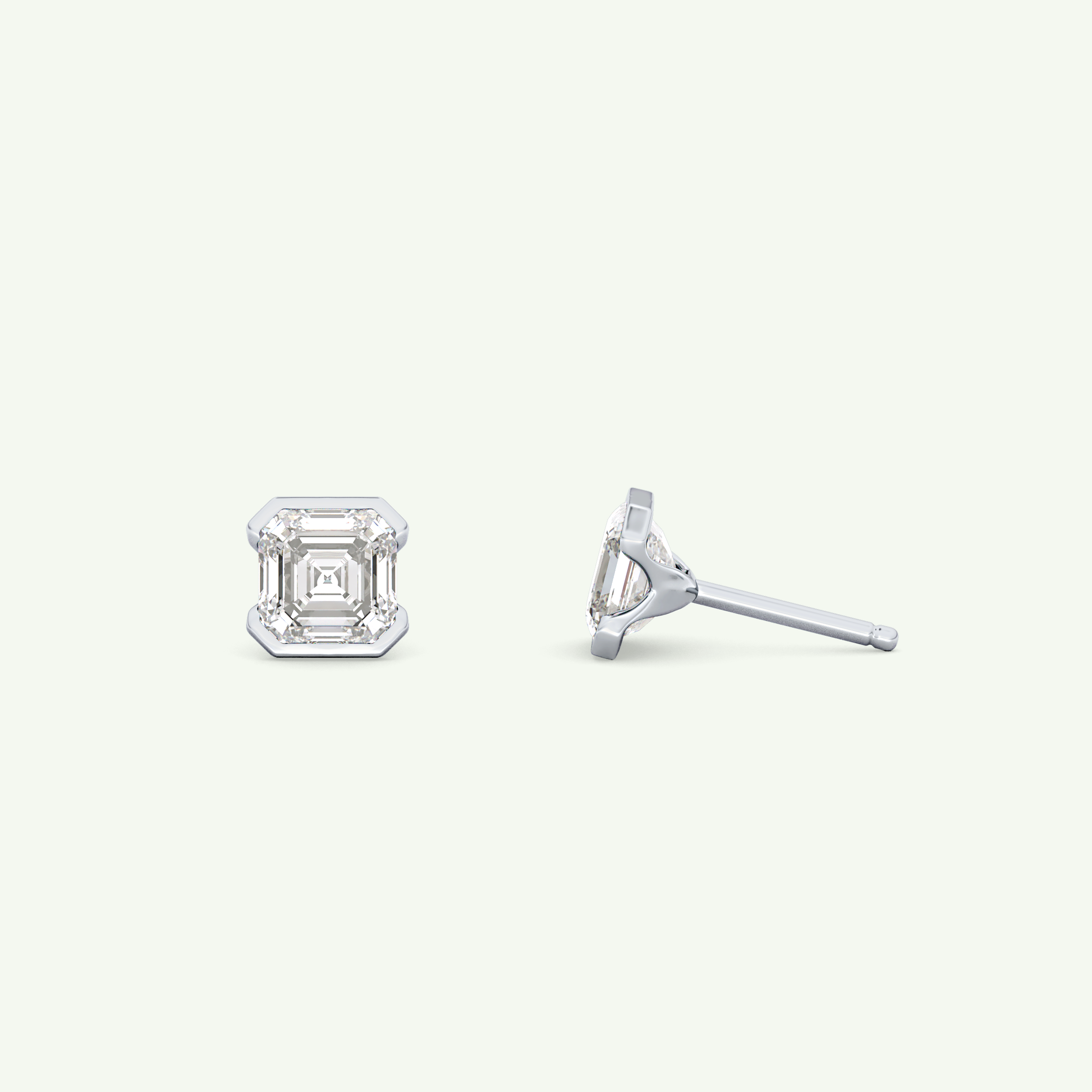 1 TCW Oval Half Bezel Lab-Grown Diamond Stud Earrings 21