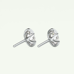 1 TCW Oval Half Bezel Lab-Grown Diamond Stud Earrings 16