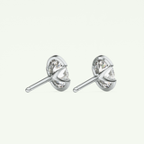 1 TCW Oval Half Bezel Lab-Grown Diamond Stud Earrings 16