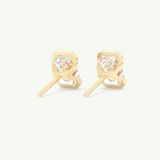 1 TCW Emerald Half Bezel Lab-Grown Diamond Stud Earrings