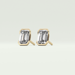 1 TCW Emerald Half Bezel Lab-Grown Diamond Stud Earrings 4