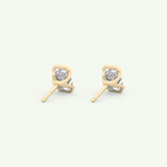 1 TCW Emerald Half Bezel Lab-Grown Diamond Stud Earrings 5