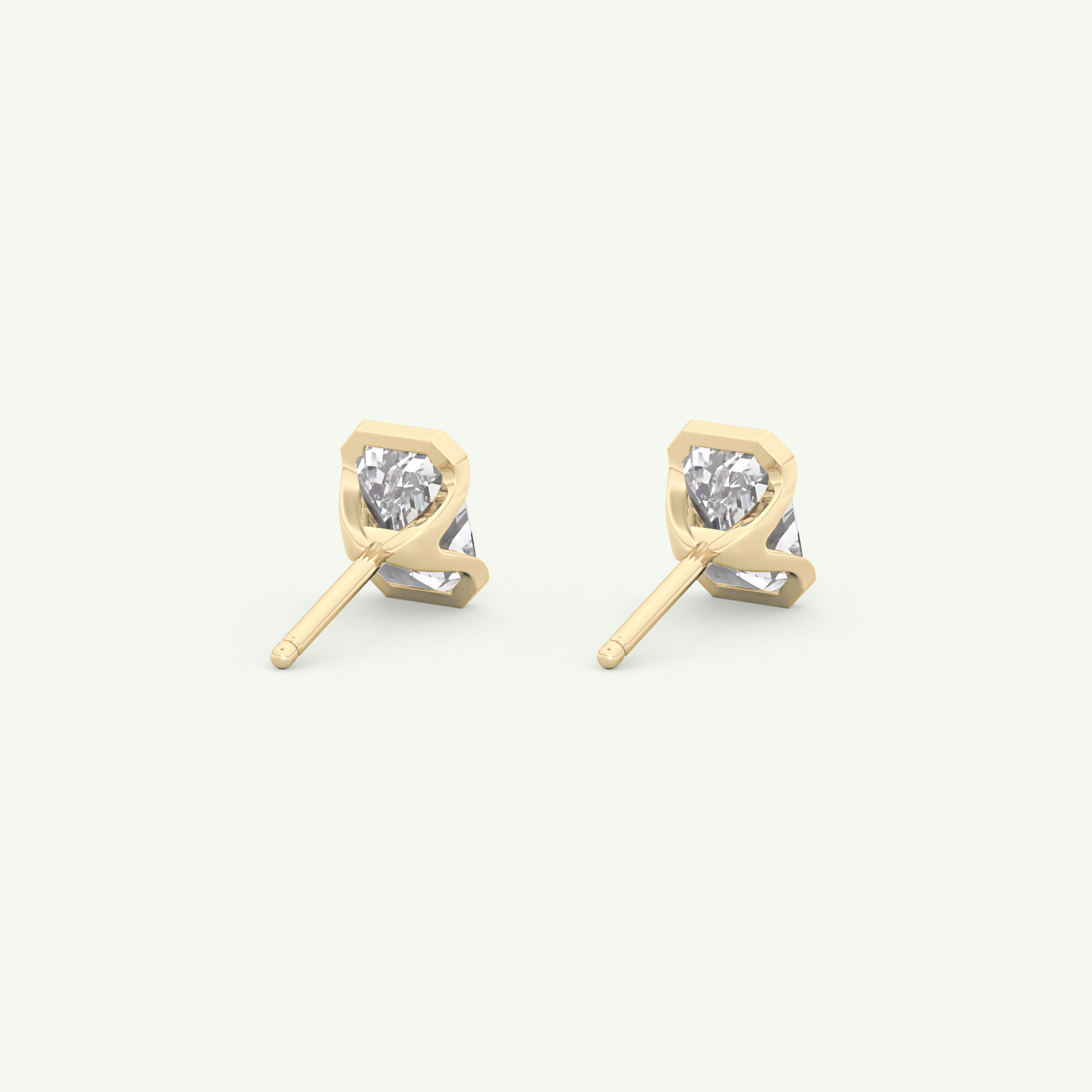 1 TCW Emerald Half Bezel Lab-Grown Diamond Stud Earrings 5