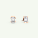 1 TCW Emerald Half Bezel Lab-Grown Diamond Stud Earrings 8