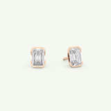 1 TCW Emerald Half Bezel Lab-Grown Diamond Stud Earrings 8